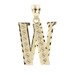 Diamond-Cut 10KT Yellow Gold Letter "W" Initial Necklace Pendant 0.9" - 1.44g