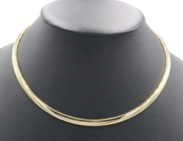 Italy High Shine 14KT Yellow Gold 6mm Classic Omega Chain 19" Necklace - 42.80g