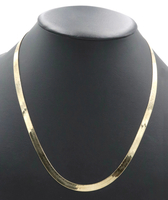 High Shine 10KT Yellow Gold 5.8mm Classic Herringbone Chain Necklace 22" 11.62g