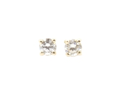 1/8 cttw Round Brilliant Cut Diamond 14KT Yellow Gold Solitaire Stud Earrings