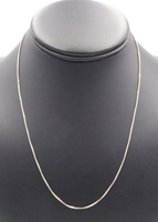 Estate Sterling Silver 925 1.2mm Wide Classic 18" Silver Box Chain Necklace 