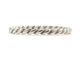 Classic Sterling Silver 1.9mm Wide 925 Braided Rope Style Band Ring Size 7.5