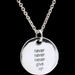 18" Sterling Silver Winston Churchill Quote "Never Give Up" Necklace Pendant 