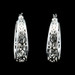 Women's Sterling Silver 925 Unique Cut Out Style 24mm Medium Hoop Earrings 2.6g