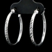 Classic 925 Sterling Silver 0.8" Diamond Cut Women's Round Hoop Earrings - 2.4g