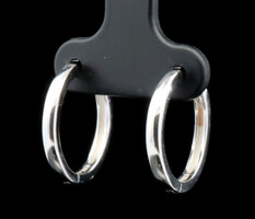 Women's Classic 925 Sterling Silver 17.7mm Huggie Style Round Hoop Earrings 2.2g