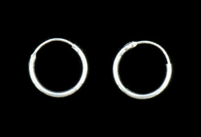 Classic 925 Sterling Silver Petite 12mm Huggie Style Round Hoop Earrings 0.3g