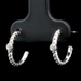 Classic Sterling Silver 925 High Shine CZ Cable Twist Half Hoop Stud Earrings