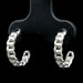 Classic Sterling Silver 925 High Shine 12.7mm Curb Link Half Hoop Stud Earrings