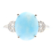 Iliana 2.75 Ct Matte Cabochon Turquoise & Lab-Grown Diamond 18KT White Gold Ring