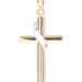 Religious 14KT Yellow Gold Cross with White Gold Sash Necklace Pendant 1.2" 0.8g