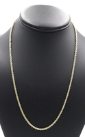 High Shine 14KT Yellow Gold 2.4mm Rope Chain Necklace 20.5" MA Peru - 5.19g