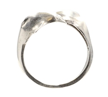 Unique Sterling Silver Swimming Dolphin 925 Wrapped Bypass Ring Size 8.5 - 4g