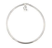 Women's Classic Omega Chain Necklace 6mm Wide 925 Sterling Silver 18" - 25.6g 