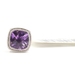 Sterling Silver 6mm Cushion Cut Purple Amethyst 925 Solitaire Stud Earrings