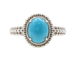 Sleeping Beauty Turquoise Rhodium Over Sterling Silver Ring