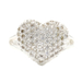 Women's Sterling Silver 925 Cubic Zirconia CZ Iced 3D Heart Statement Ring  