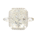 Women's Sterling Silver 925 Large Emerald Cut Cubic Zirconia Halo Solitaire Ring