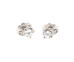 1/5 cttw Round Brilliant Cut Diamond 14KT White Gold Solitaire Stud Earrings