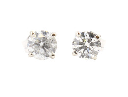 3/4 cttw Round Brilliant Cut Diamond 14KT White Gold Solitaire Stud Earrings