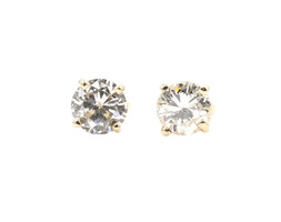 3/4 cttw Round Brilliant Cut Diamond 14KT Yellow Gold Solitaire Stud Earrings