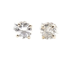 1/2 cttw Round Brilliant Cut Diamond 14KT White Gold Solitaire Stud Earrings