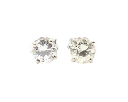 1/2 cttw Round Brilliant Cut Diamond 14KT White Gold Solitaire Stud Earrings