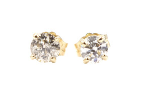 1/2 cttw Round Brilliant Cut Diamond 14KT Yellow Gold Solitaire Stud Earrings