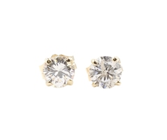 1/2 cttw Round Brilliant Cut Diamond 14KT Yellow Gold Solitaire Stud Earrings