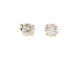 1/2 cttw Round Brilliant Cut Diamond 14KT Yellow Gold Solitaire Stud Earrings