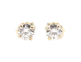 1/2 cttw Round Brilliant Cut Diamond 14KT Yellow Gold Solitaire Stud Earrings