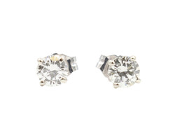 1/2 cttw Round Brilliant Cut Diamond 14KT White Gold Solitaire Stud Earrings