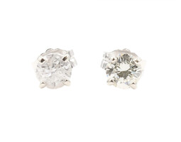 1/2 cttw Round Brilliant Cut Diamond 14KT White Gold Solitaire Stud Earrings