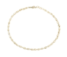 Estate 10KT Yellow Gold (417) High Shine 3mm Turkish Chain Bracelet 9" - 3.78g