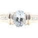 1.05 Ct Oval Aquamarine & 0.16 Ctw Round Diamond 14KT White Gold Ring STS - 3.5g