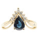 1.45 Ct Pear Lab-Created Sapphire & Natural Diamond 14KT Gold V-Style Ring BH