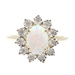 0.55 Ct Oval Cabochon Synthetic Opal & Diamond Halo 10KT Yellow Gold Ring RL 2g