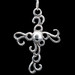 Unique Sterling Silver Gothic Lace Style Filigree 1.5" 925 Cross Pendant - 3.8g