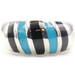 Sterling Silver Black Onyx & Reconstituted Turquoise Ring Vertical Stripe Ring