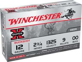 Winchester Super-X 12 Gauge 2.75in 00 Buck Centerfire Shotgun Buckshot Ammunitio