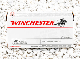 Winchester USA .45 ACP Ammunition 50 Rounds FMJ 230 Grain