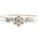 0.15 Ctw Round & Baguette Diamond 10KT White Gold Flower Cluster Engagement Ring