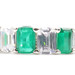 Women's Sterling Silver Emerald Cut Green and White CZ Statement Infinity Ring