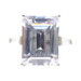 Sterling Silver Large Emerald Cut and Tapered Baguette Cut CZ Statement Ring