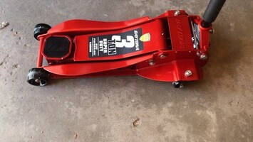 DAYTONA 3 Ton Low-Profile Superduty Floor Jack with RAPID PUMP, Candy Apple Red