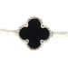 Women's Sterling Silver 9.4mm Black Faux Onyx 4 Leaf Clover 925 Statement Ring