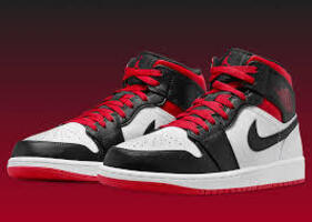 Nike Air Jordan 1 Mid White Black Red (2022) Size 11
