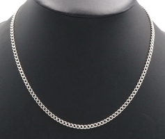High Shine Sterling Silver 3.6mm Wide Curb Link Necklace 19.5" 925 - 13.39g