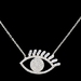 Sterling Silver Women's Eye Pendant Round and Baguette Cut CZ 16" Necklace 2.9g
