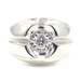 Men's Estate 0.34 Ct Round Diamond 14KT White Gold Solitaire Statement Ring 9.5g